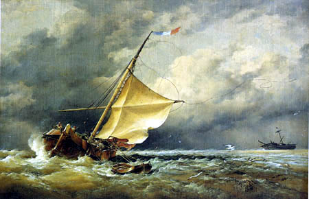Edward William Cooke - Un bateau néerlandais dans la tempête